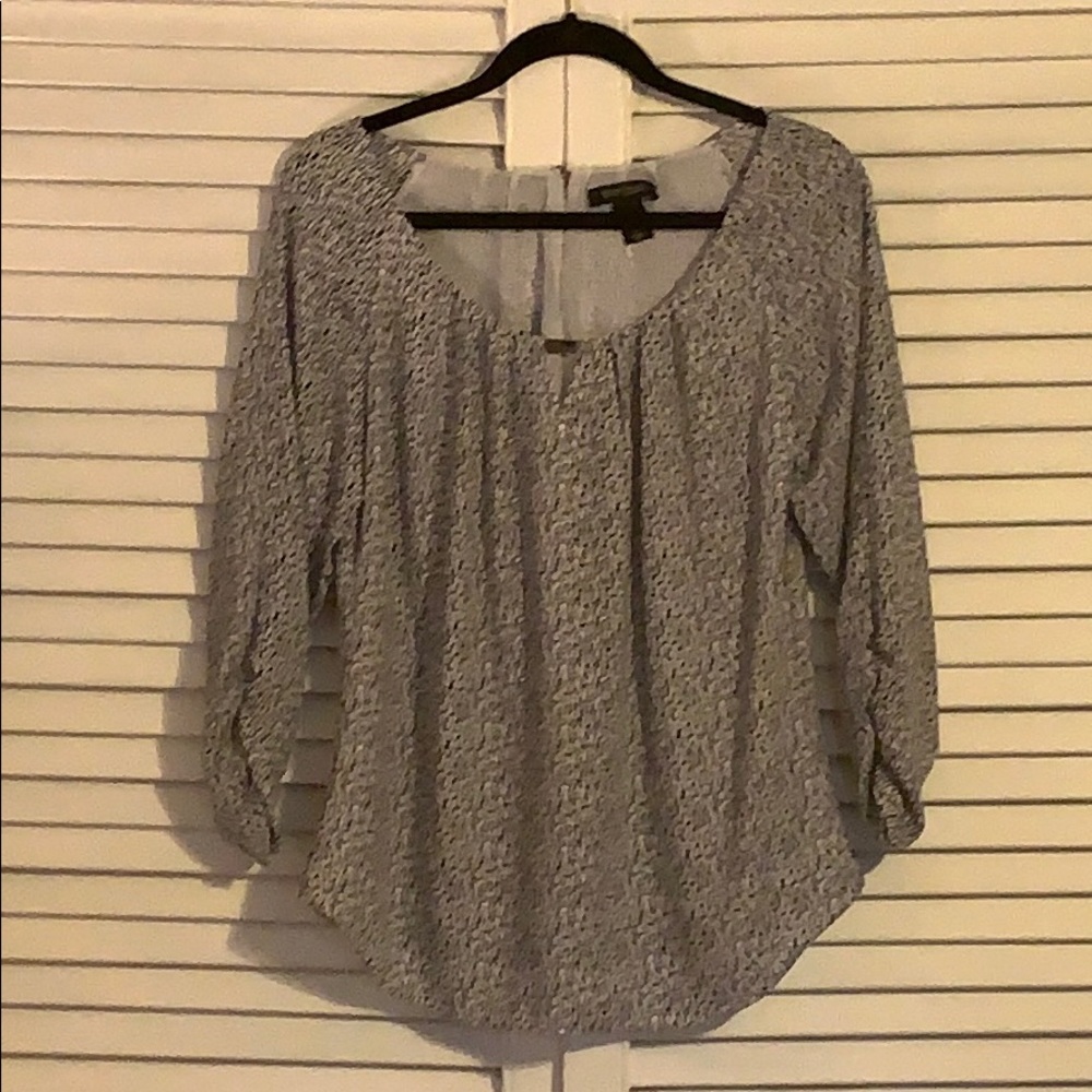 WHBM pleated key hole front blouse